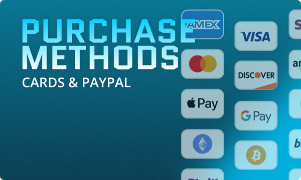 Purchase Methods: Cards/PayPal